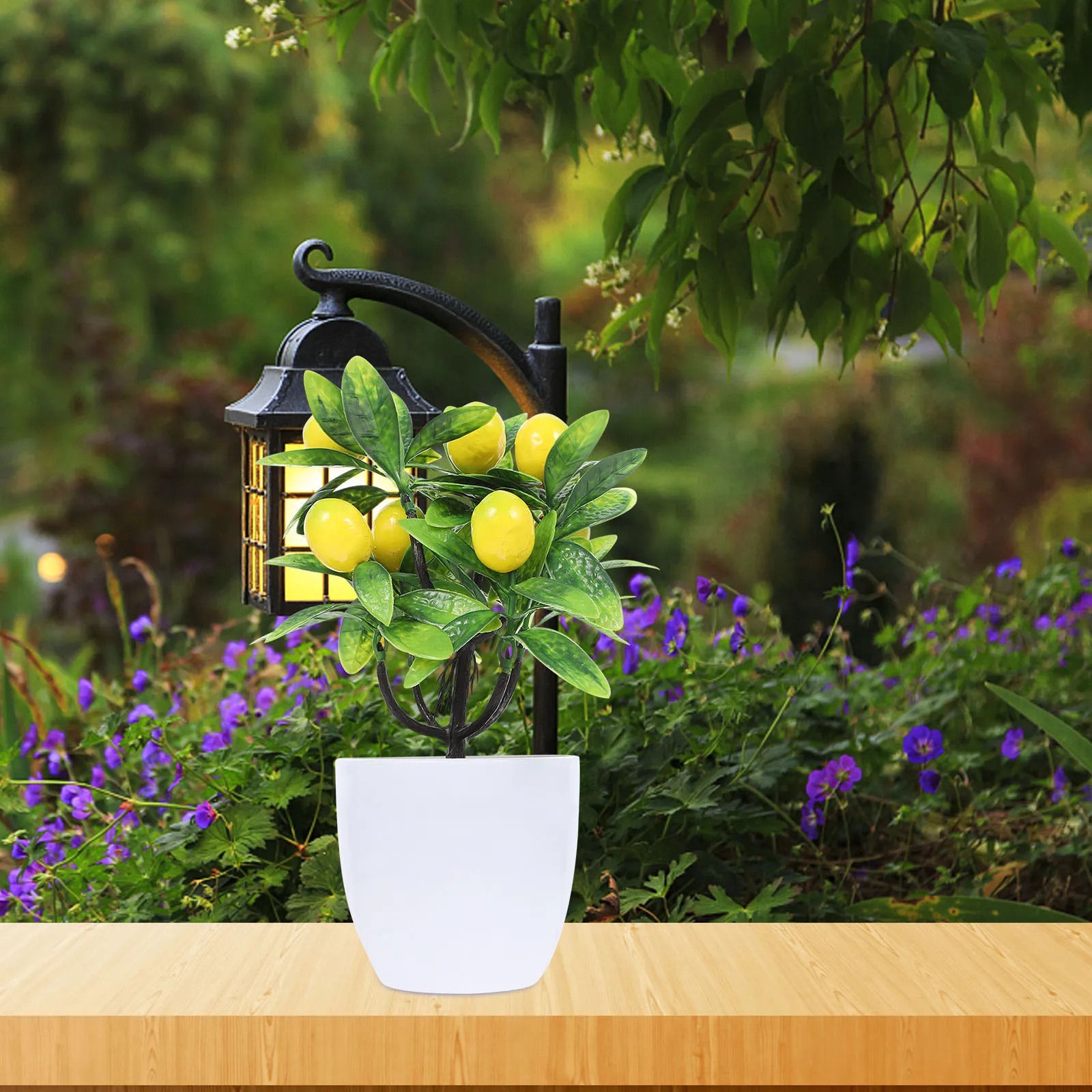 

2pcs Artificial Lemon Tree Fake Potted Plants Simulation Home Decor Faux Lemon Tree For Kitchen Office Mini Bonsai No Water