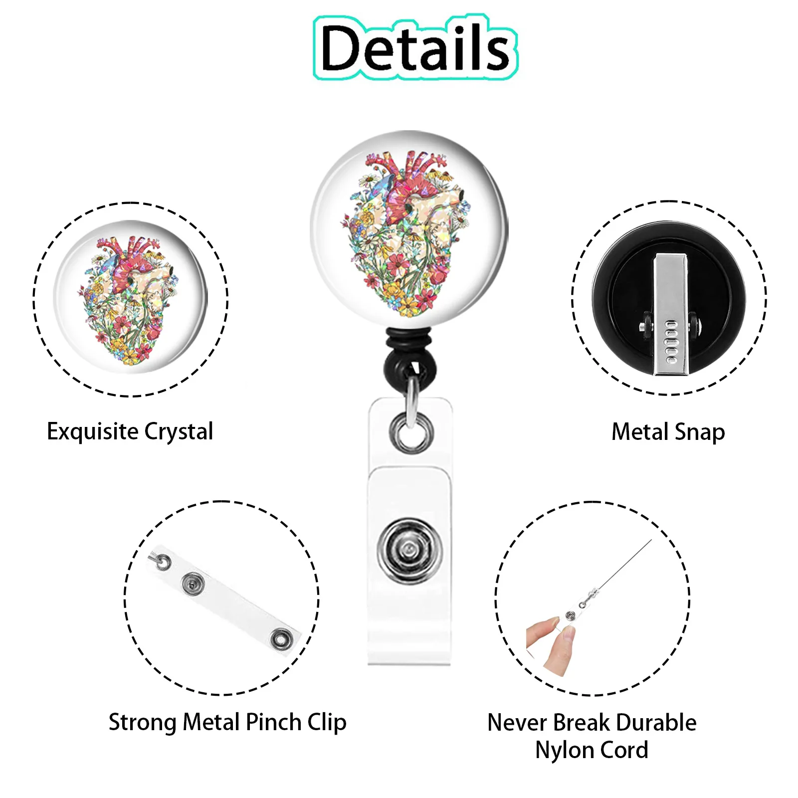 

Creative Id Badge Holder Compact Dispensing Badge Holder Rotating Badge Reel Sturdy For Teachers Office Workers Doctors