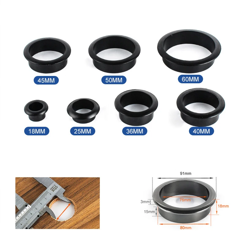 NEW 18-80MM Computer Desk Cable Grommets Wire Hole Cover Cabinet Vent Decorative Ring Cable Furniture Hardware Desk Accessories