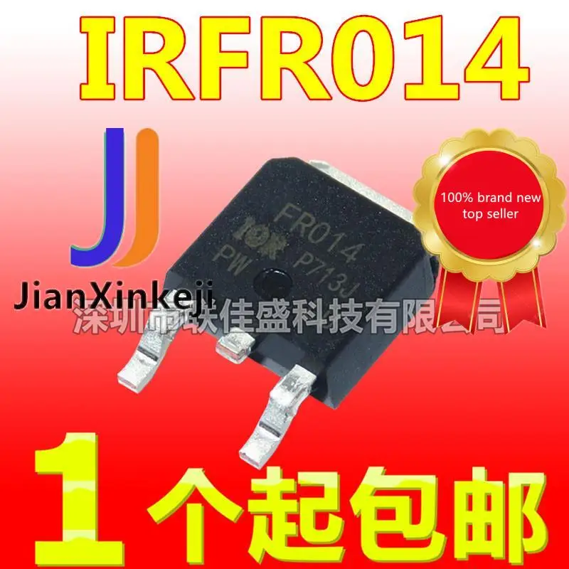 30 pces 100% original irfr014 fr014 7.7a 60v n-canal mos tubo efeito de campo tubo para-252