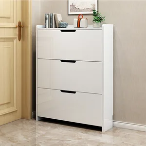 Weißer moderner minimalistischer Schuhschrank, 17 cm Ultra -dünner Schuhschrank zu Hause, schmaler Türgangschrank 8 Hauptverkaufsschock 17cm - №3