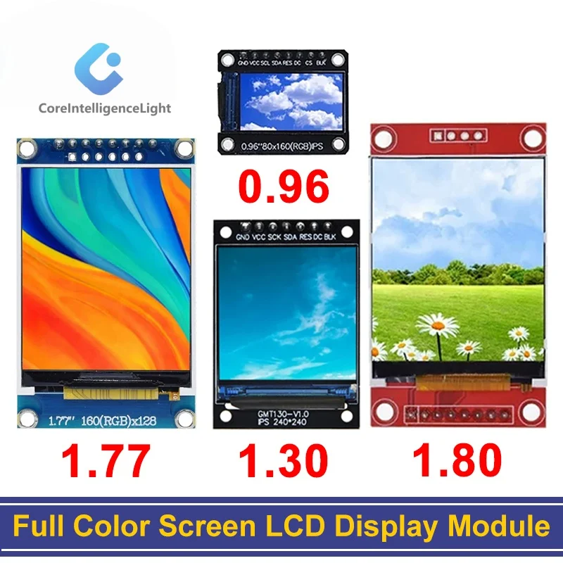 TFT-дисплей 0,96/1,3/1,44/1,8/2,4/2,8/3,5-дюймовый TFT полноцветный ЖК-модуль ST7735 ILI9341 Интерфейс драйвера SPI для Arduino