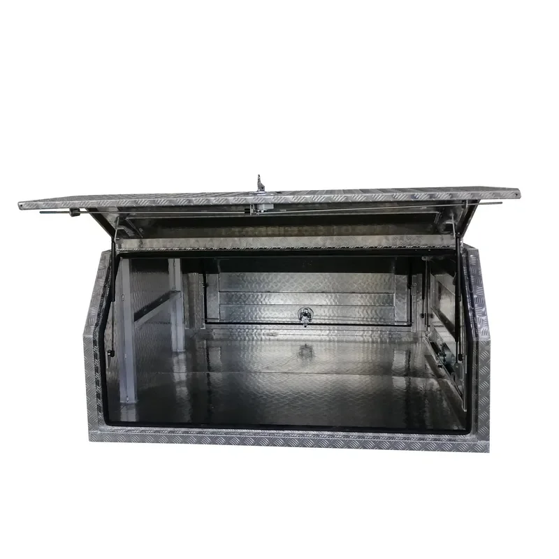 Aluminum Alloy Toolbox with Drawer Side Door for RV Heavy Duty Truck Pickup Storage Box