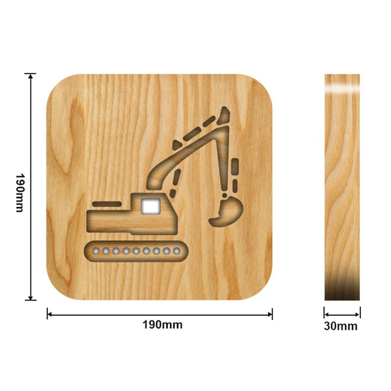 Veilleuse LED avec modèle en ébène, veilleuse en bois, décoration de table, chambre d'enfant