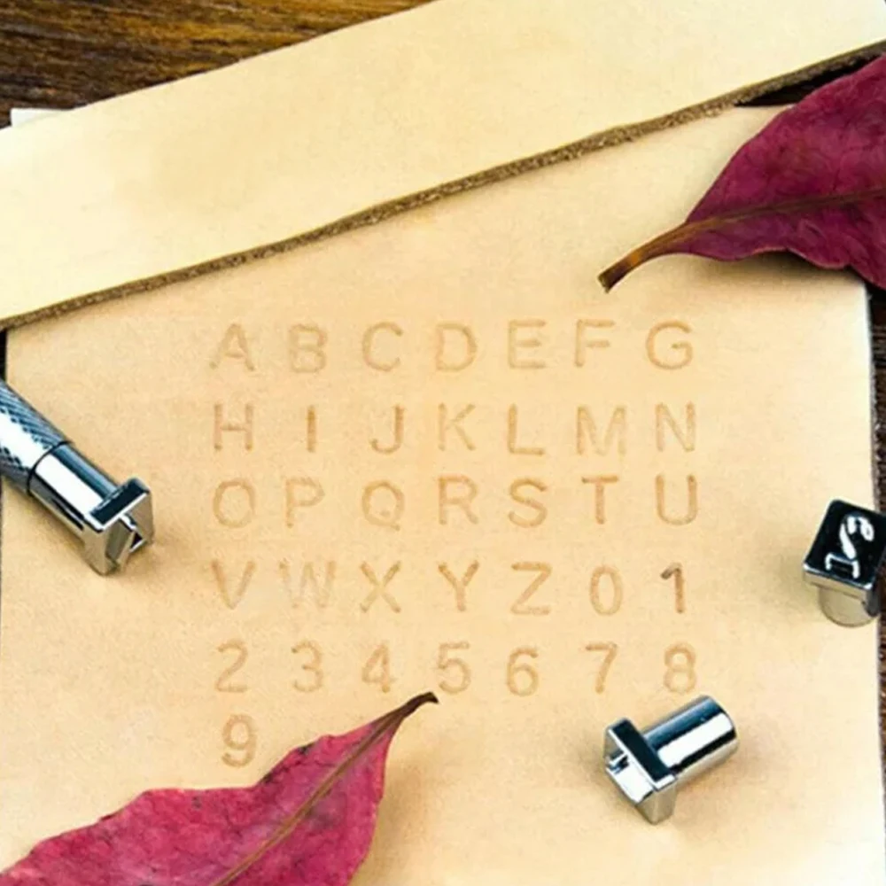 37Pcs Letters Stamping kit Metal Alphabet Number Leather Leather embossed Tools Stamp Punch Tools 3.5mm/6.5mm