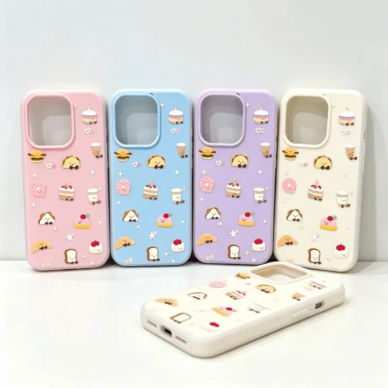 Case For Samsung Galaxy A57 A06 A36 A16 A55 A26 A33 A15 A54 A53 A35 A34 A52S A24 A32 A14 A13 Cute Animal Milk Tea Cake Cover