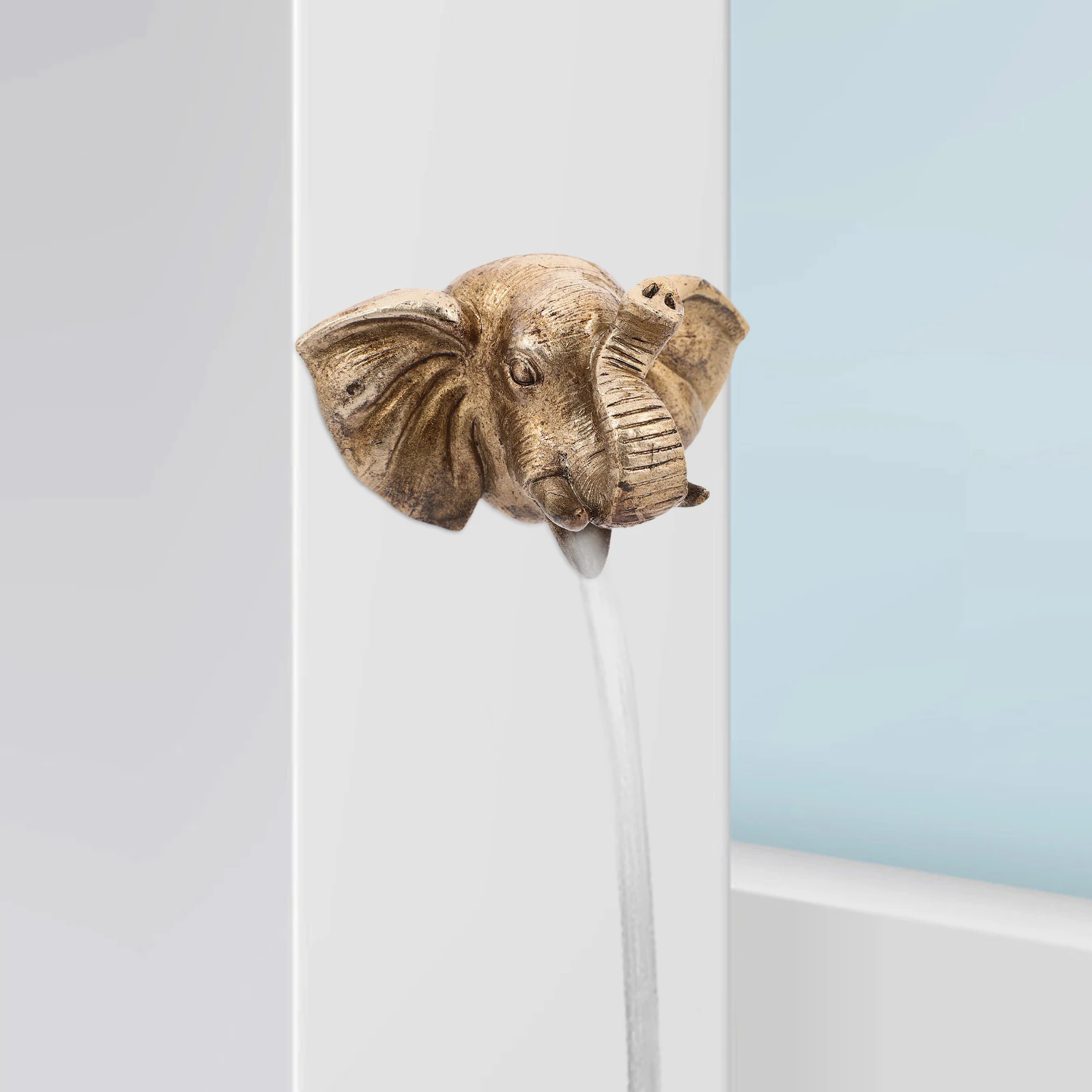 

Elephant Head Water Fountain Spout Resin Pool Sprayer Wall Mounted Outdoor Garden Decor Pond Sprayer Replacement