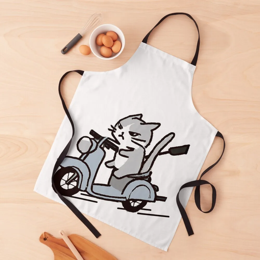 

Scooter Kitty Apron Women's Dress useful gadgets for home For Kitchen Apron