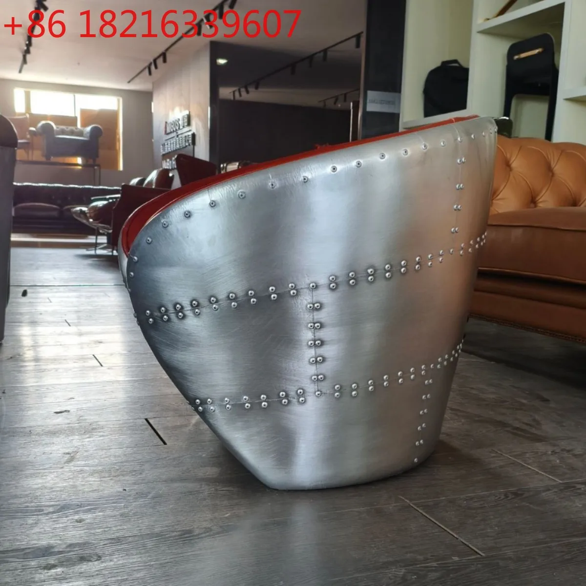 

Алюминиевый кожаный диван с заклепками, металлический промышленный ветер, римский стул, ретро, индустриальный ветер