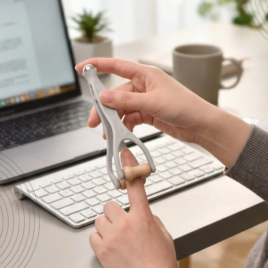 1Pc Hand Massage Roller, Manual Finger Massager with Rolling Beads,Dual-Purpose for Hands & Joints, Home Office Travel Essential