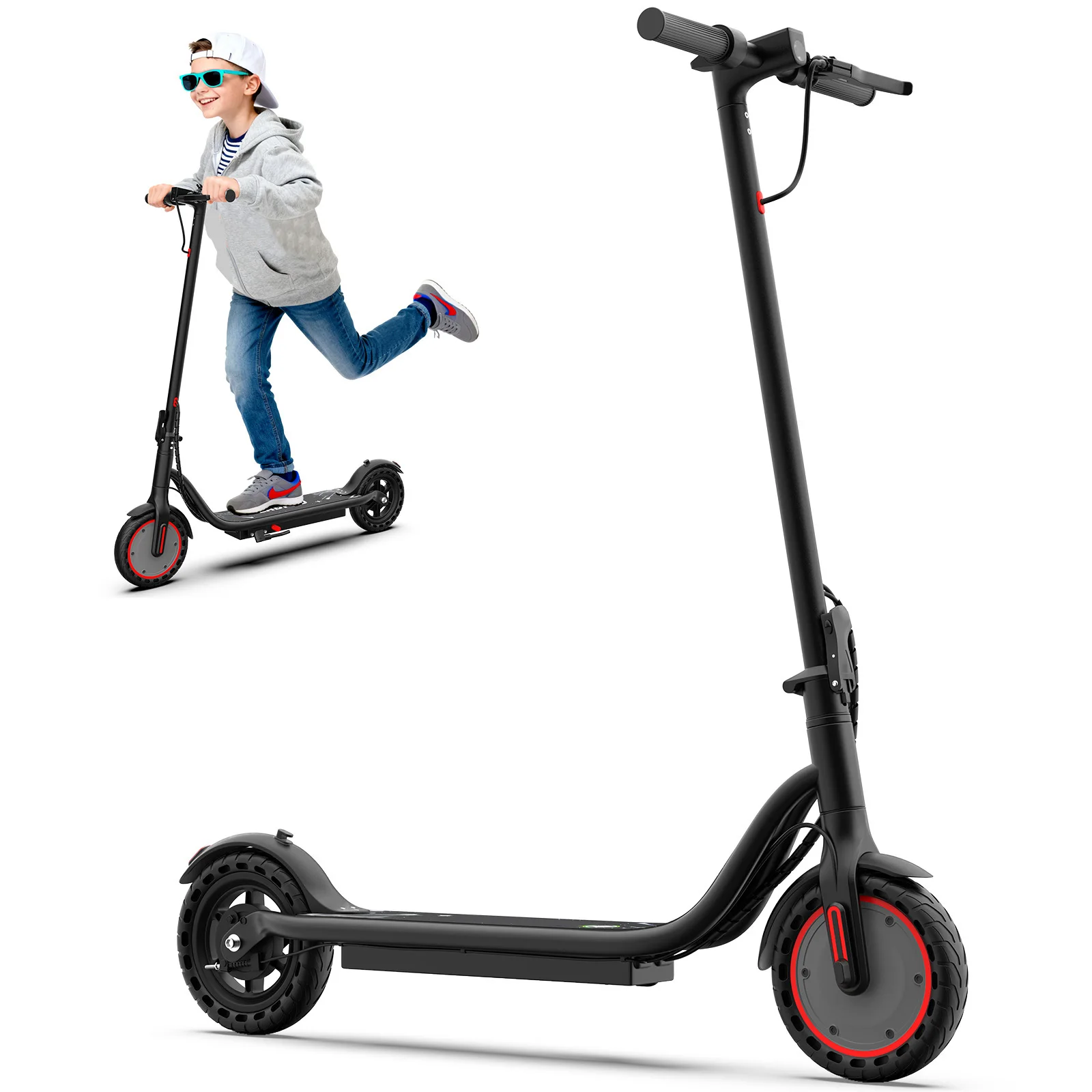 

USA UK Germany Stock 350W Two-Wheel Electric Scooter For Kids Adults 8.5 Inch Solid Tire Foldable With Seat Included APP Control