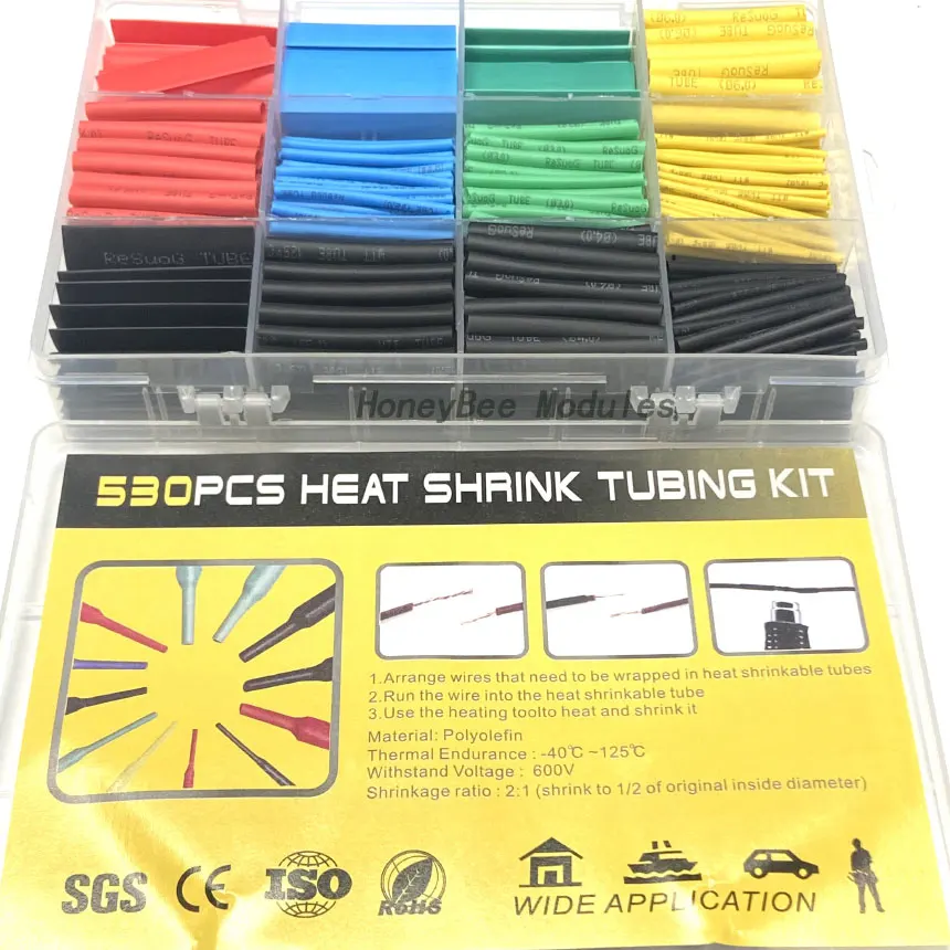 530 heat-shrinkable tubing boxed insulation sleeving heat-shrinkable junction tube electrician wiring home data line protection