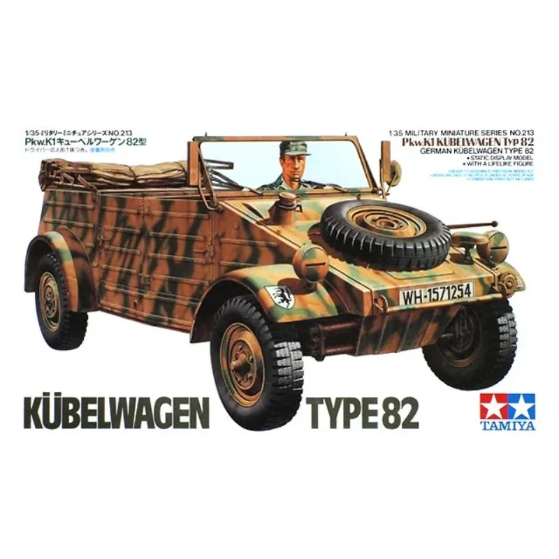 

TAMIYA 1/35 35213 German Kübelwagen Type 82 Military Assembling Scale Model Kit DIY Toy, Collection Birthday Gift