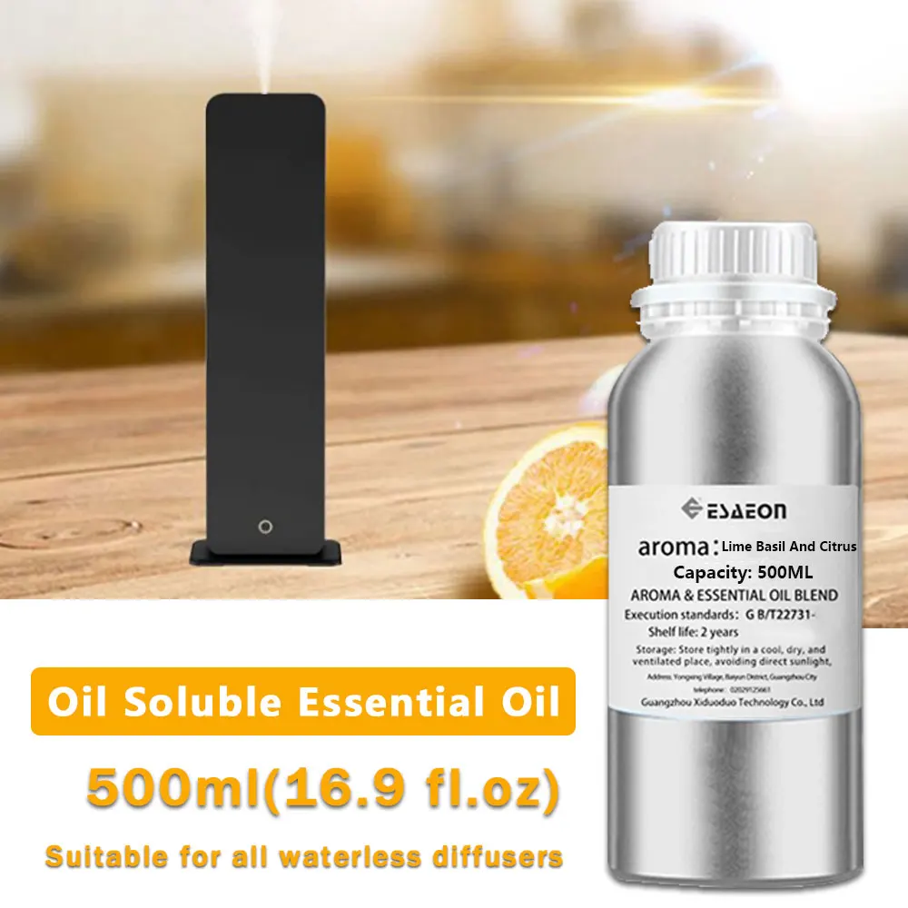 ESAEON 500ml (16.9 fl.oz) Lime Basil And Citrus/Cedar Essential Oil - For Aroma Fragrance Machine & Two-Fluid Diffusion Machine