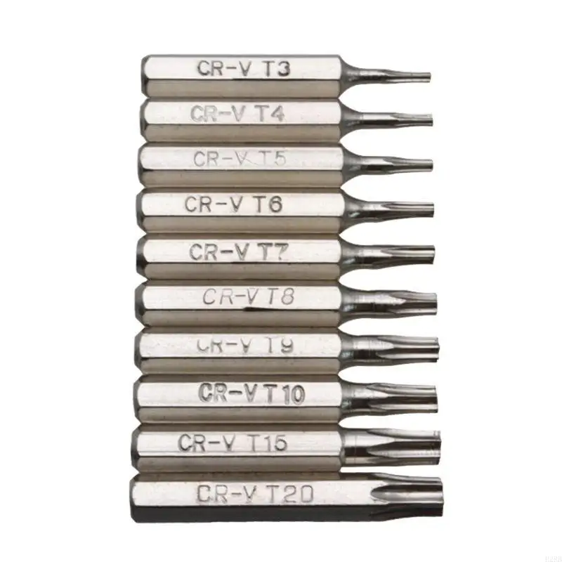 B2RB 10PCS สำหรับ TORX ไขควงบิตชุด T3 T7 T8 T9 T10 T20 MOBILE