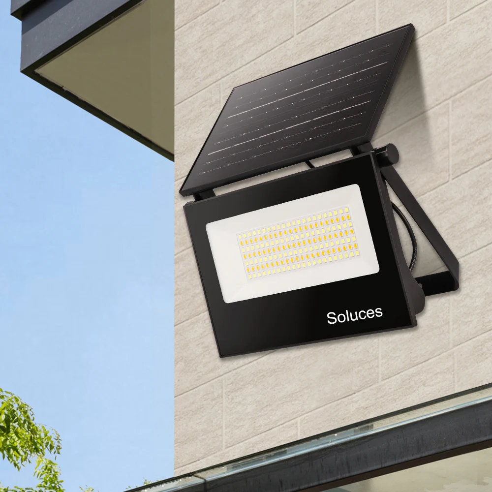 Sensor Solar Powerd LED Flood Light For Backyard Patio Corridor White/Warm Light Light Micro-Wave Motion Detective Lamp (PIR)