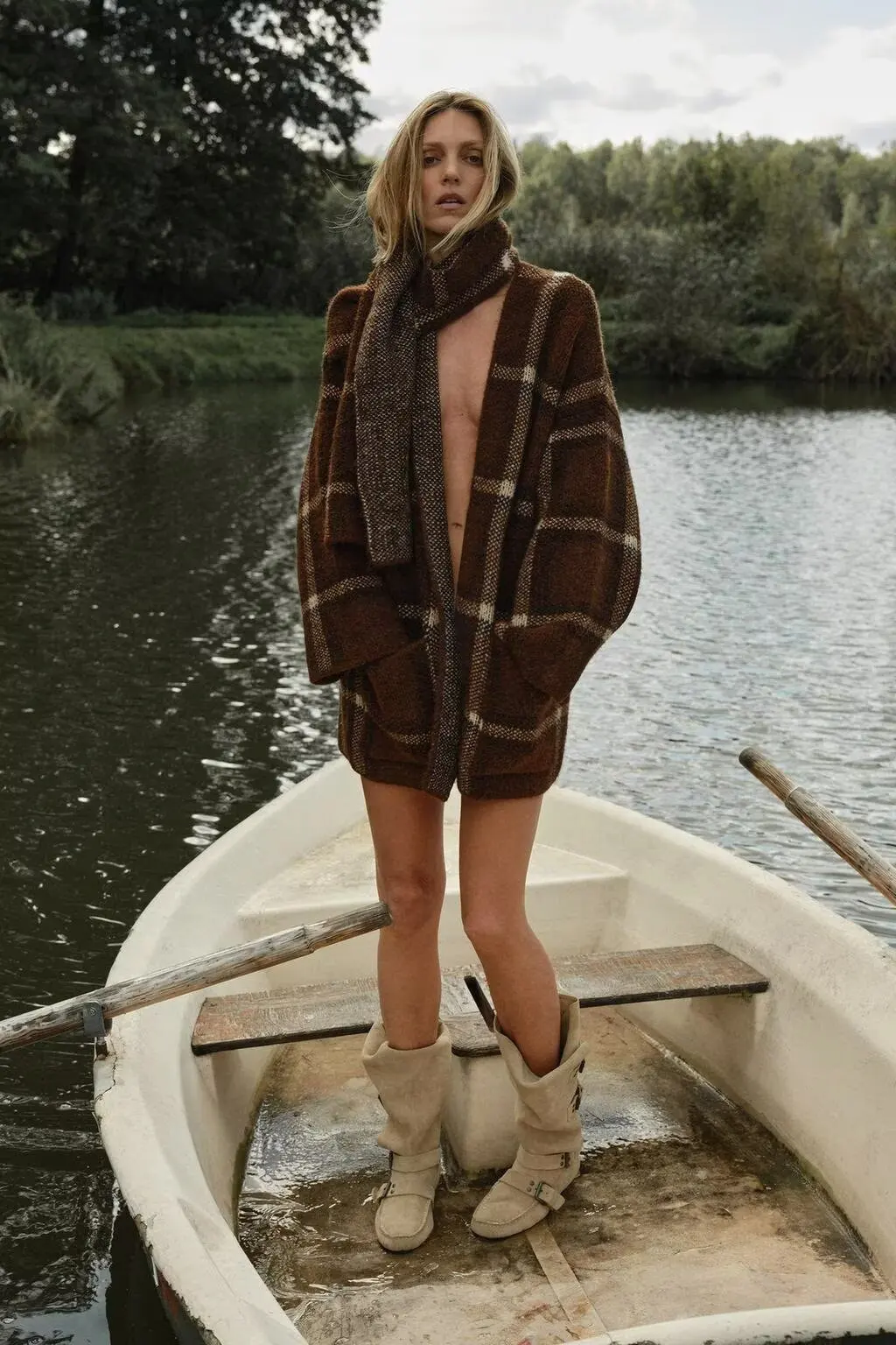 

BB6930 autumn/winter 25 new women's plaid scarf knitted short coat cardigan jacket 6427127