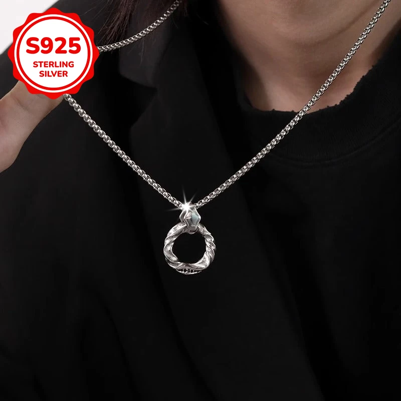 

Мужской кулон-кольцо Мёбиуса из серебра 925 пробы, ювелирный подарок для мужчин на День святого Валентина и день рождения.