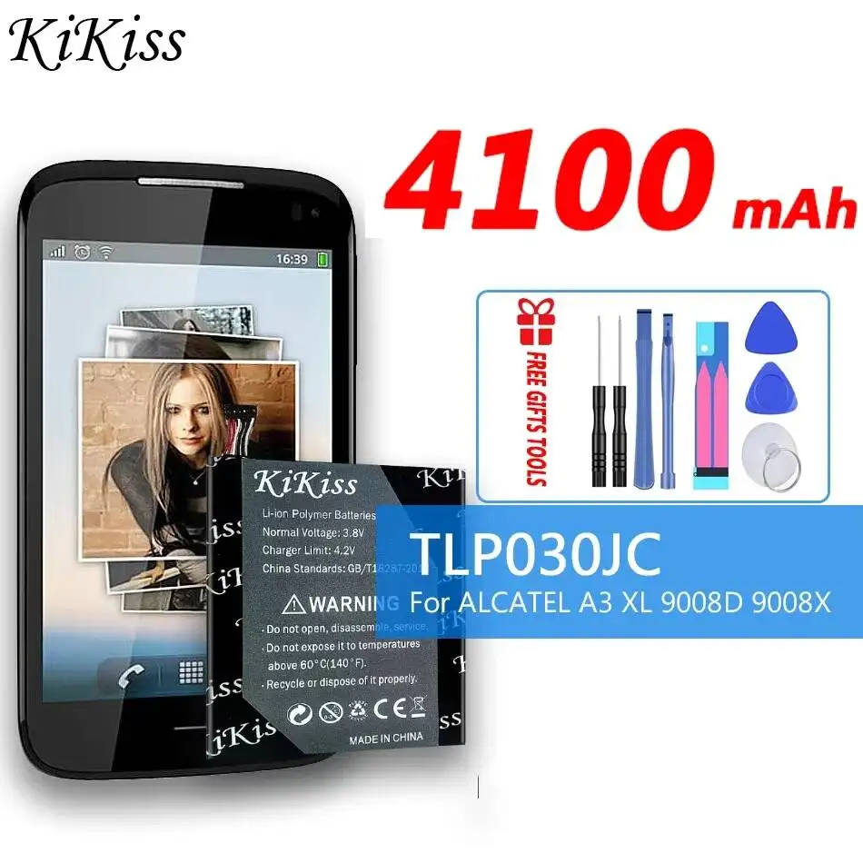 

Аккумулятор для мобильного телефона Alcatel One Touch A3 XL 9008 9008X 9008D TLP030JC, 4100 мАч, долговечный