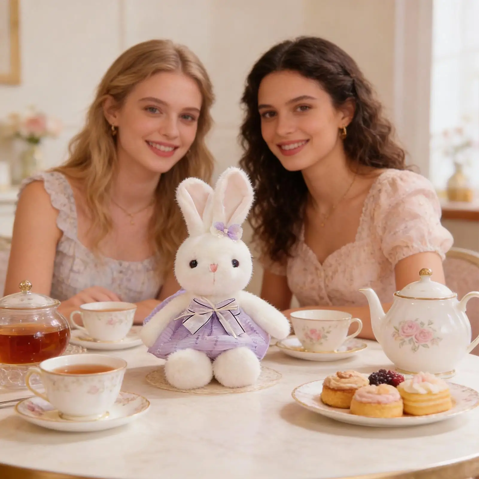 دمية أرنب كرتونية لوليتا 30 سم، لعبة أرنب وردية محشوة، ديكور لغرفة الأطفال، هدية عيد ميلاد للفتيات
