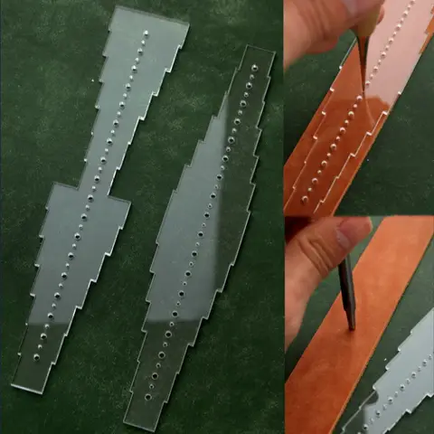 Acrylic Positioning Template Leather Made DIY Belt Middle Setting Auxiliary Positioning Punching Pattern Leathercraft Tools