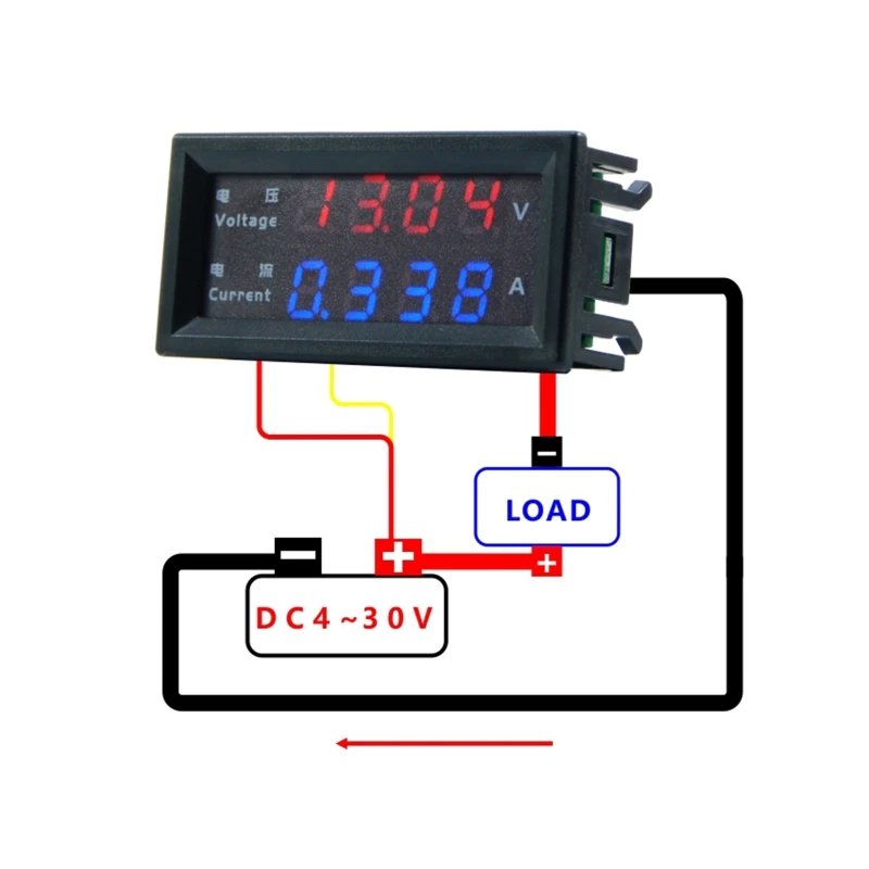 4 Digits High Precision DC 100V 200V 10A Voltmeter Ammeter Dual LED Digital Display Amp Volt Merter Panel Gauge Durable