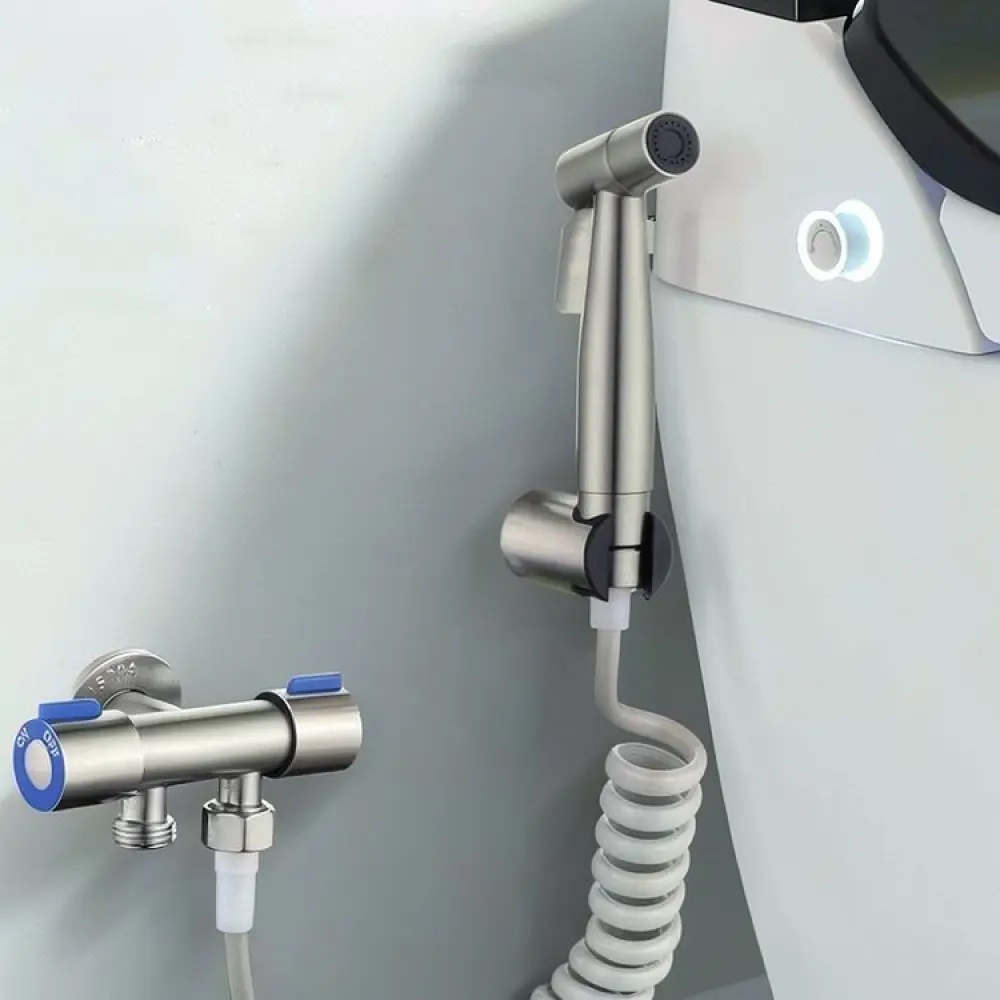 Modern 304 Stainless Steel Dual Angle Valve Washing Machine Bidet Applicator Water Diverter Toilet Plumbing Fitting