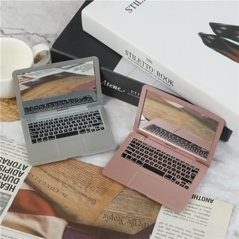 

1PC Vanity Mirror Mini Makeup Pocket Laptop Mirror Creative Computer Glass Pocket Mirror Women Girls