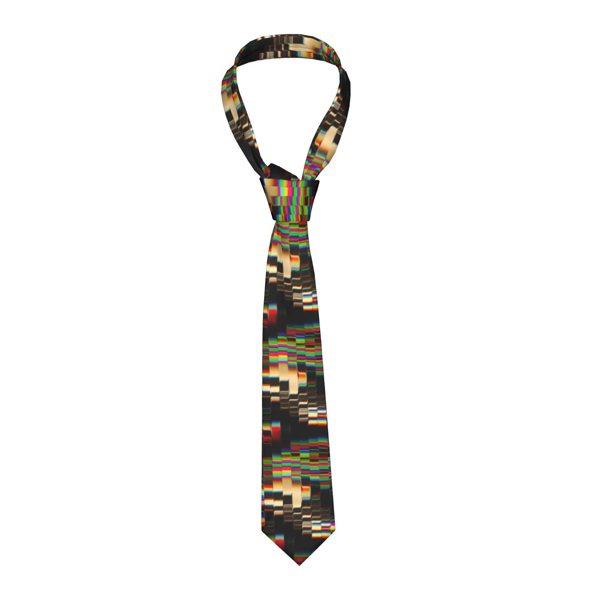 Custom Vibrant  Abstract Geometric Texture Necktie Men  Cravat For Father's Day
