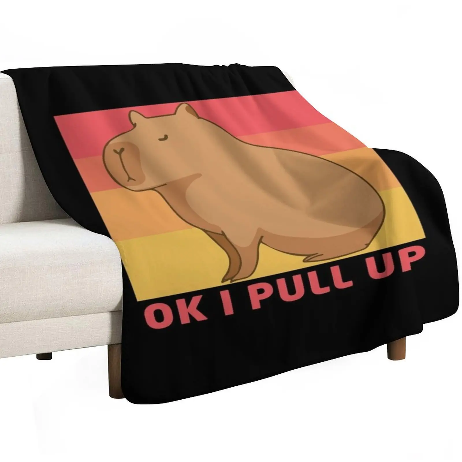 Ok I Pull Up Capybara Throw Blanket Blankets For Sofas Sleeping Bag Quilt Bed Thin Luxury Brand Blankets