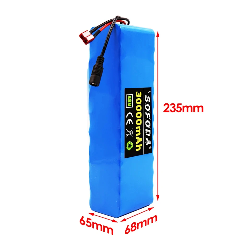 New 48V 30Ah 2000W 13S3P DC/T Lithium Ion Battery Pack Suitable for 48V motors with BMS+54.6V Charger