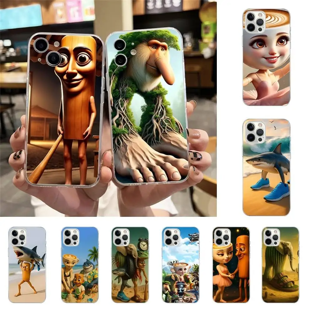

Tung Tung Tung Sahur Lirili Larlla Phone Case For Iphone17 16 15 11 13 14 Pro Max 7 8 Plus X Xr Xs Max Se2020 12mini Transparent