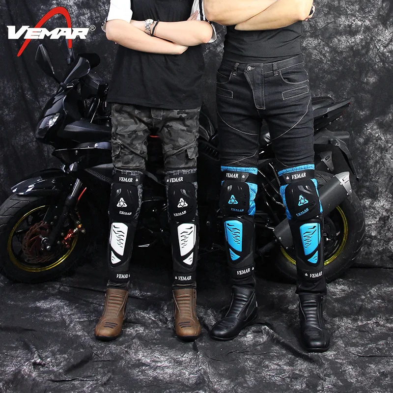VEMAR Men Women Racing Motorcycle Knee Protectors, Off-Road Leg Guards Knee Braces, All-Weather Riding Anti-Fall Knee Pads