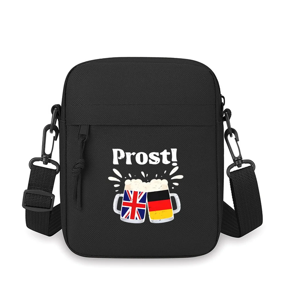 

Cheers mugs UK Germany flags foaming beer Men Crossbody Bag Single Shoulder Women Cartoon Anime Film Printing Design Unisex