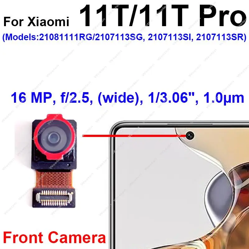 Front Back Main Camera For Xiaomi Mi 11T Mi 11T Pro Frontal Selfie Facing Front Rear Big Camera Flex Cable Replacement Parts