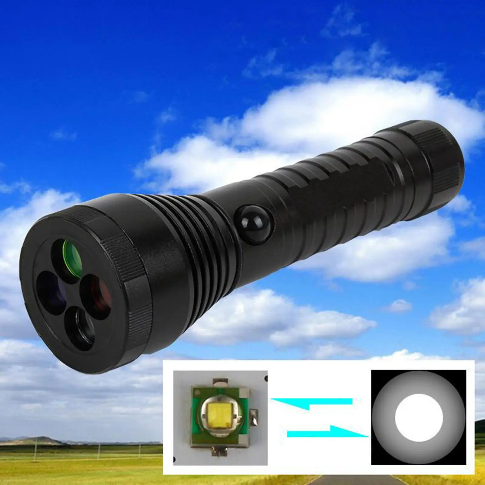 3Mode Light Flashlight, LED Flashlight Flashlight Torch, LED Light for Astronomy, Aviation, Night Observation