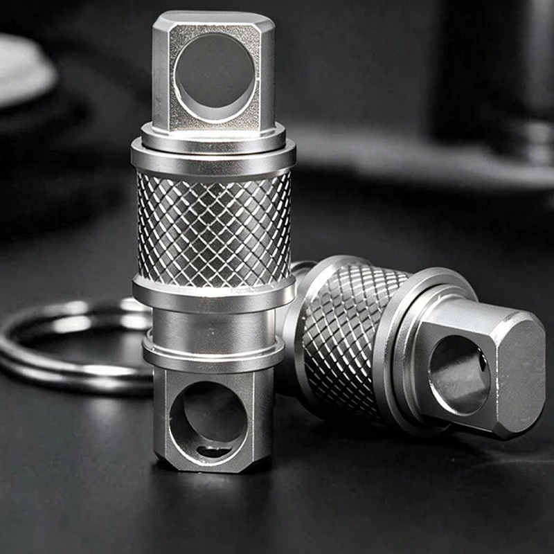 1 Stück Schlüsselanhänger aus Aluminiumlegierung, abnehmbar, 360-Grad-Drehung, multifunktional, tragbar, für Gürtel, Outdoor-Werkzeug – Detail 3