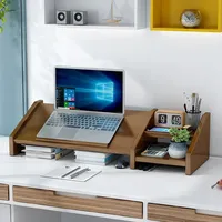 Multifunction Laptop Stand, Double Drawer Organizer, Monitor Riser for Desk, Office Desktop Storage, Height Increase Rack.