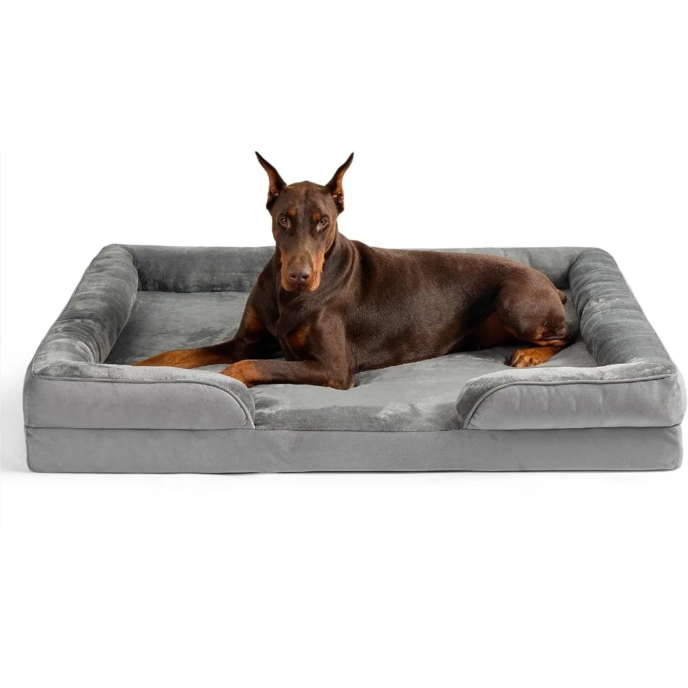 

53.0"L X 42.0"W X 8.0"Th Dog Bed with Removable Washable Cover, Waterproof Lining and Nonskid Bottom, Supportive Foam Dog Bed