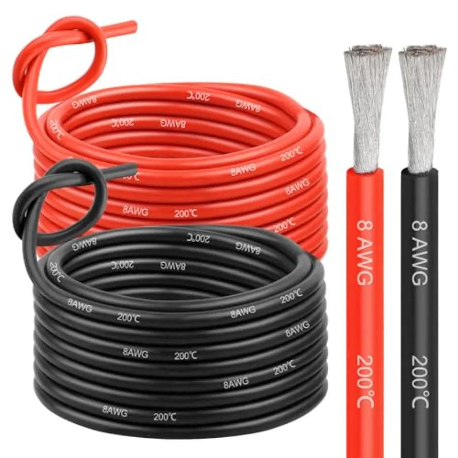 

Gauge OFC Copper Wire 30 Feet Pure Copper Battery Cable Red and Black Oxygen Free Stranded Welding Wire for Solar Panel Automot