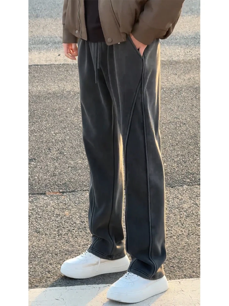 

Waed ey Casual Men's Sweatpants Spring Cleanfit Banana Pants Spor Loose Straight Leg Long Trousers Faionable Streetwear