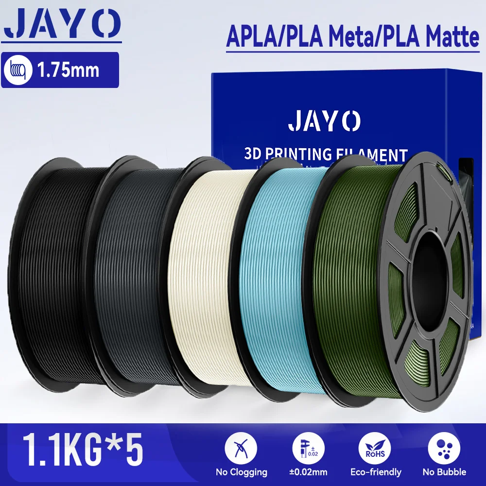 JAYO 3D A-PLA/PLA Matte/PLA Meta Printer Filament 1.75mm 100% No Bubble non-toxic 3D Printing Material for 3D Printer&3D Pen