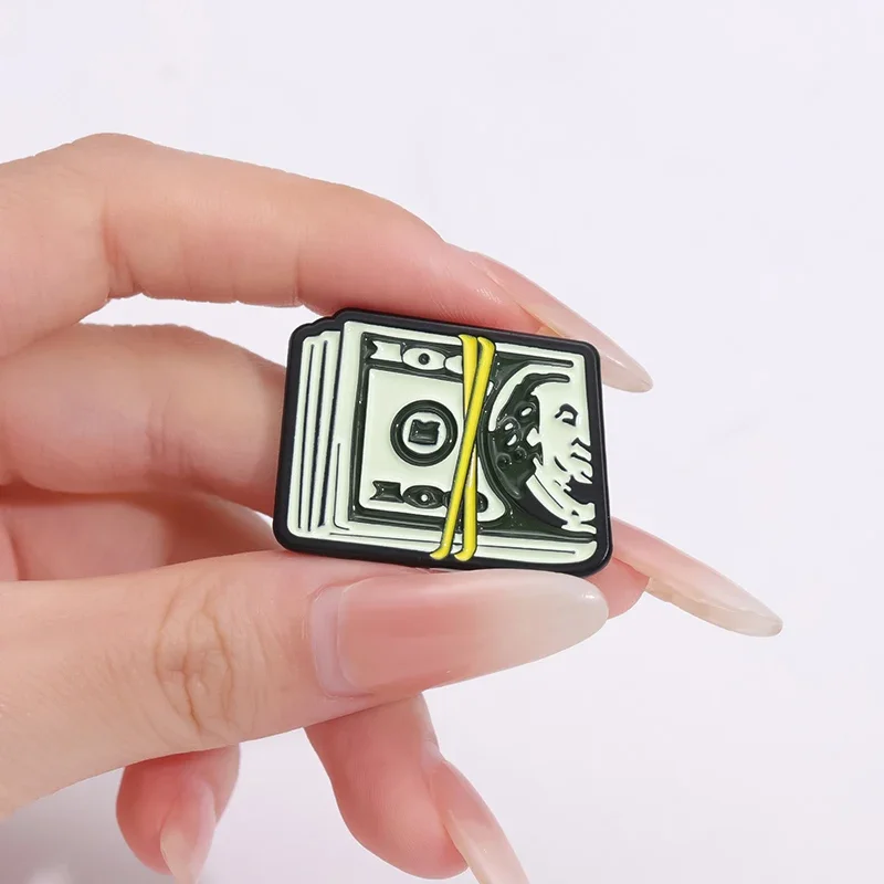 Creative Money USD Symbol Enamel Pin Banknote Money Shape Brooch Lapel Badge Clothes Backpack Decoration Jewelry Gift