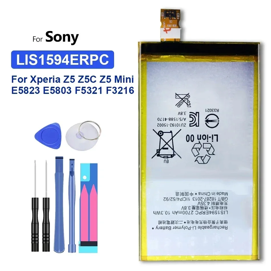 2700mAh LIS1594ERPC Portable Battery For Sony Xperia Z5 compact Z5 Mini E5823 E5803 F5321 F3216 F3216XC F3215 F3212 F3213 E6883