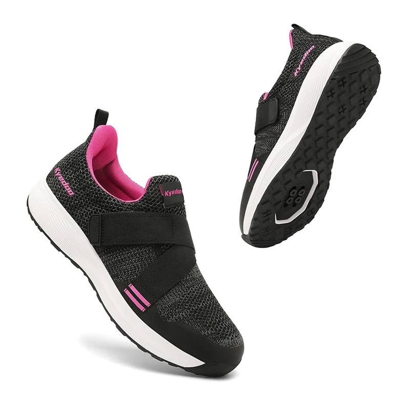 

Pink Cycling shoes mtb women Mountain Footwear Bicycle Indoor Cycling Sneaker speed Lock Flat pedal Cleat shoes bicycle outdoors