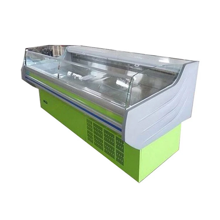 

Холодильный прилавок для свежего мяса для супермаркетов, однотемпературный открытый холодильник для холодильного оборудования