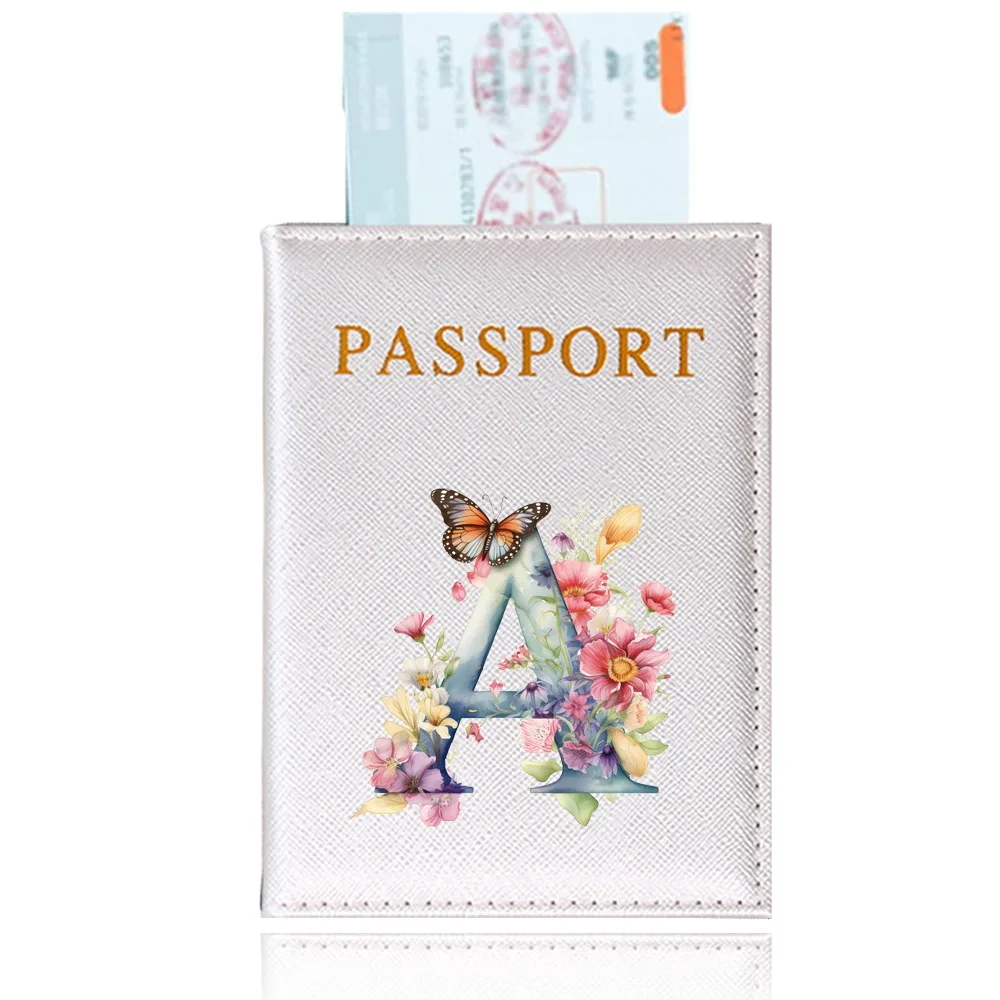 Travel Passport Cover Portable Credit Card Holder Case Simplicity Credit Card Holder Case for Unisex Butterfly Letter Pattern