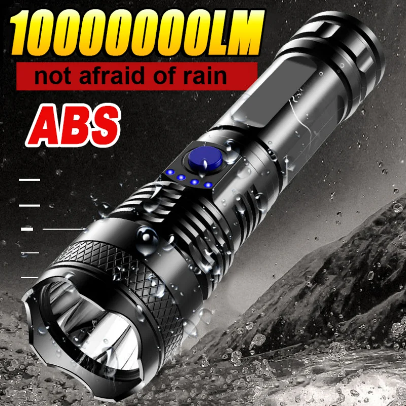 

Супер большой фонарик T6 2025, перезаряжаемый фонарь, самый мощный светодиодный фонарик дальнего действия, тактический фонарь для рыбалки и охоты на открытом воздухе