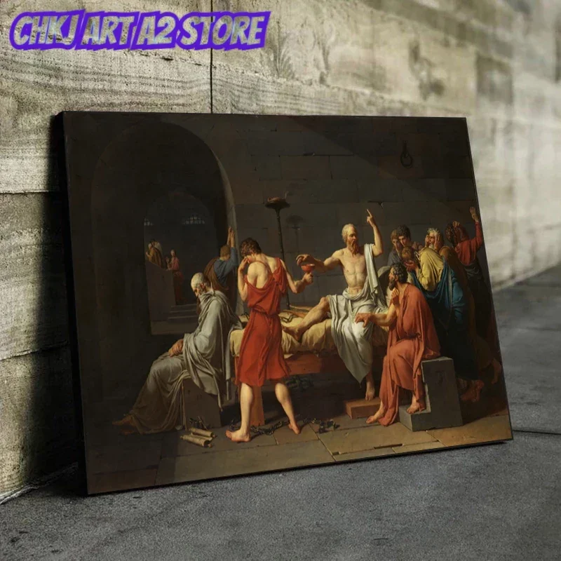 Famous Paintings The Death of Socrates Canvas Painting Posters and Print Wall Art Picture for Room Home Decor Painting Cuadros