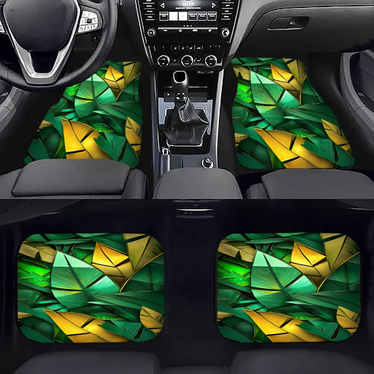 Car Floor Mat With A Fun Design Featuring Watermelon And Ladybug, Made From Easy-to-Clean Material, Suitable For Vehicles With A